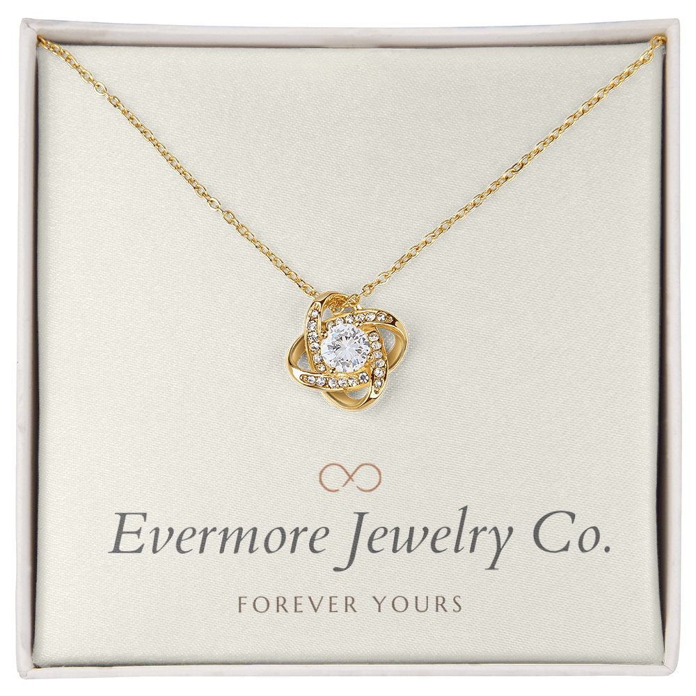 Sparkling Love Knot Pendant Necklace