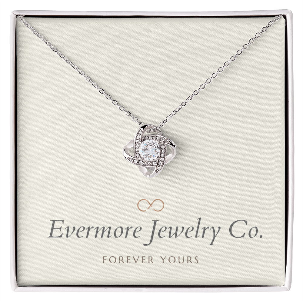 Sparkling Love Knot Pendant Necklace