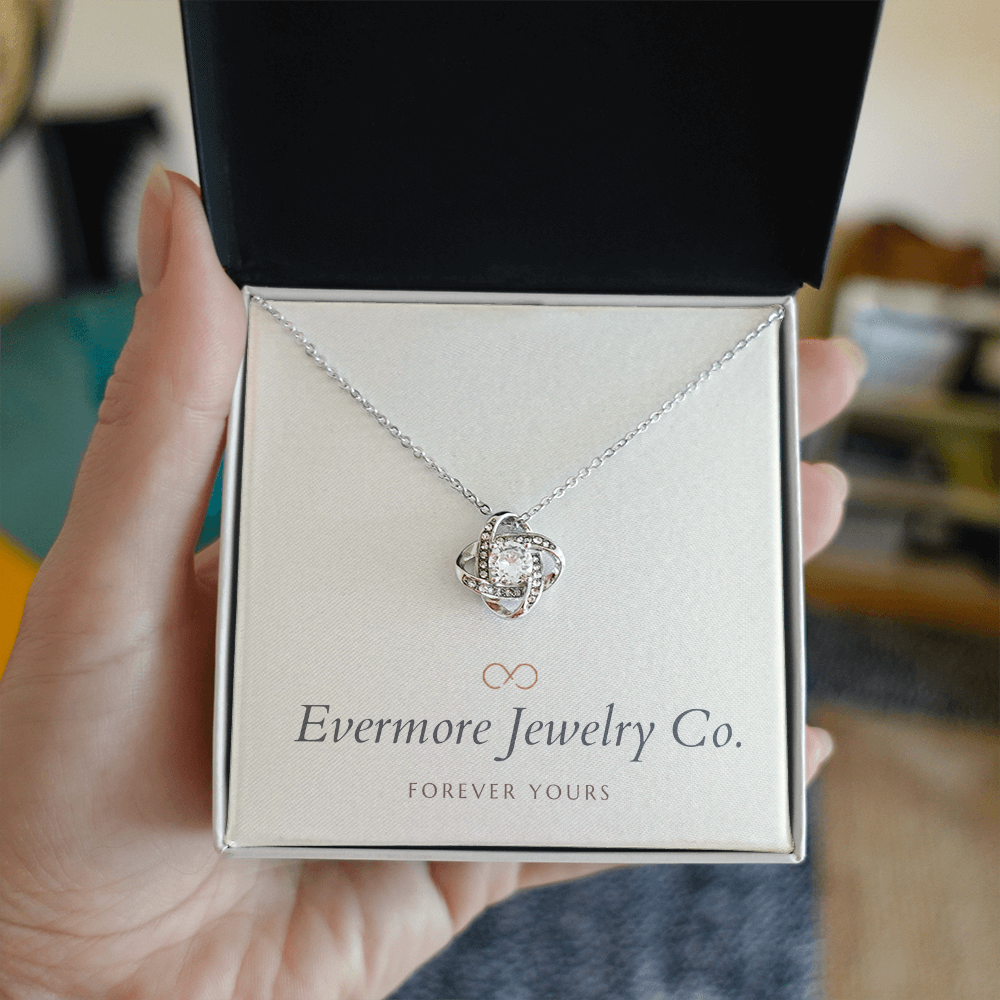 Sparkling Love Knot Pendant Necklace