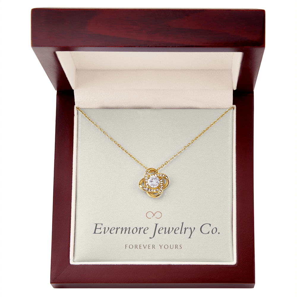 Sparkling Love Knot Pendant Necklace