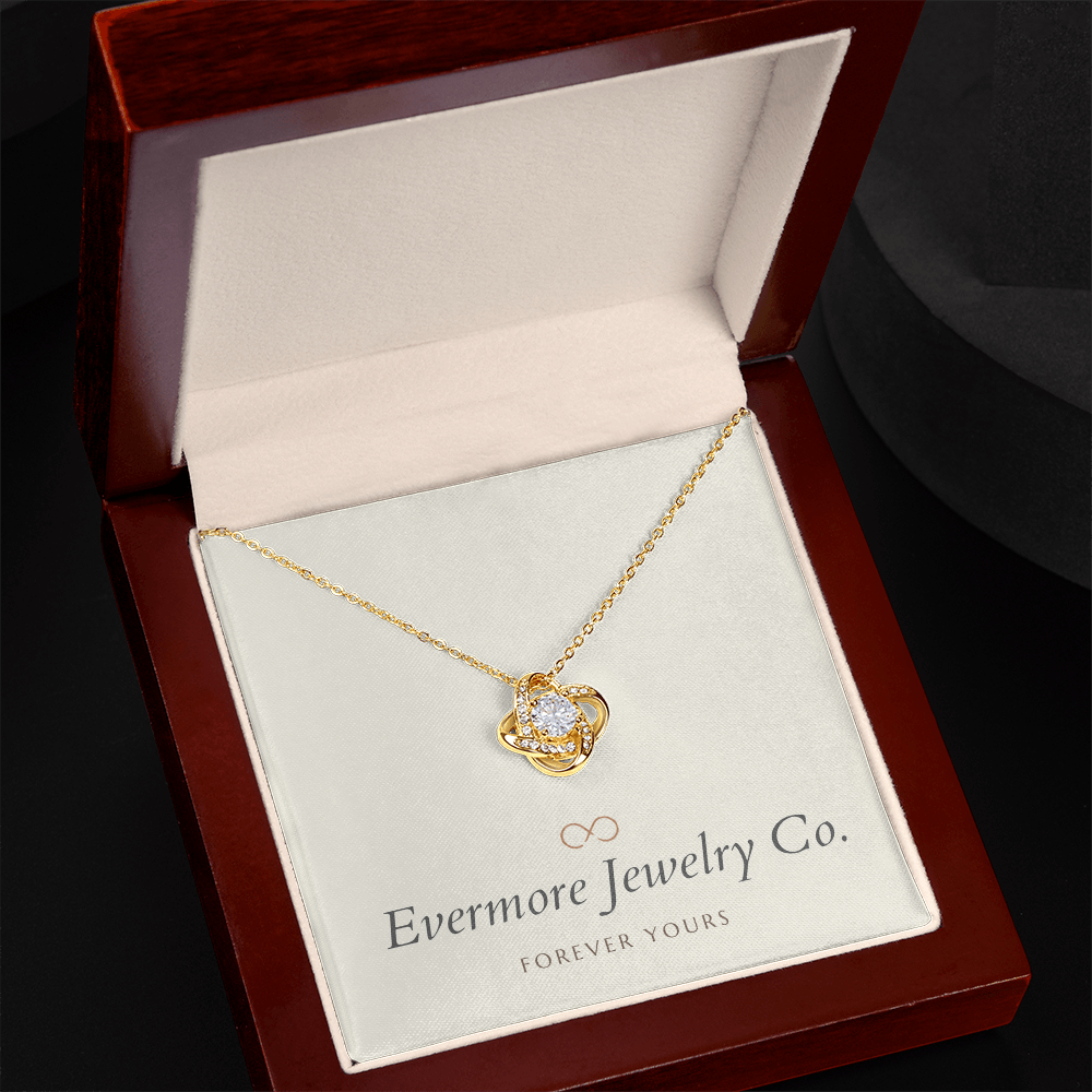 Sparkling Love Knot Pendant Necklace