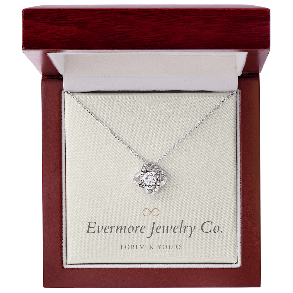 Sparkling Love Knot Pendant Necklace