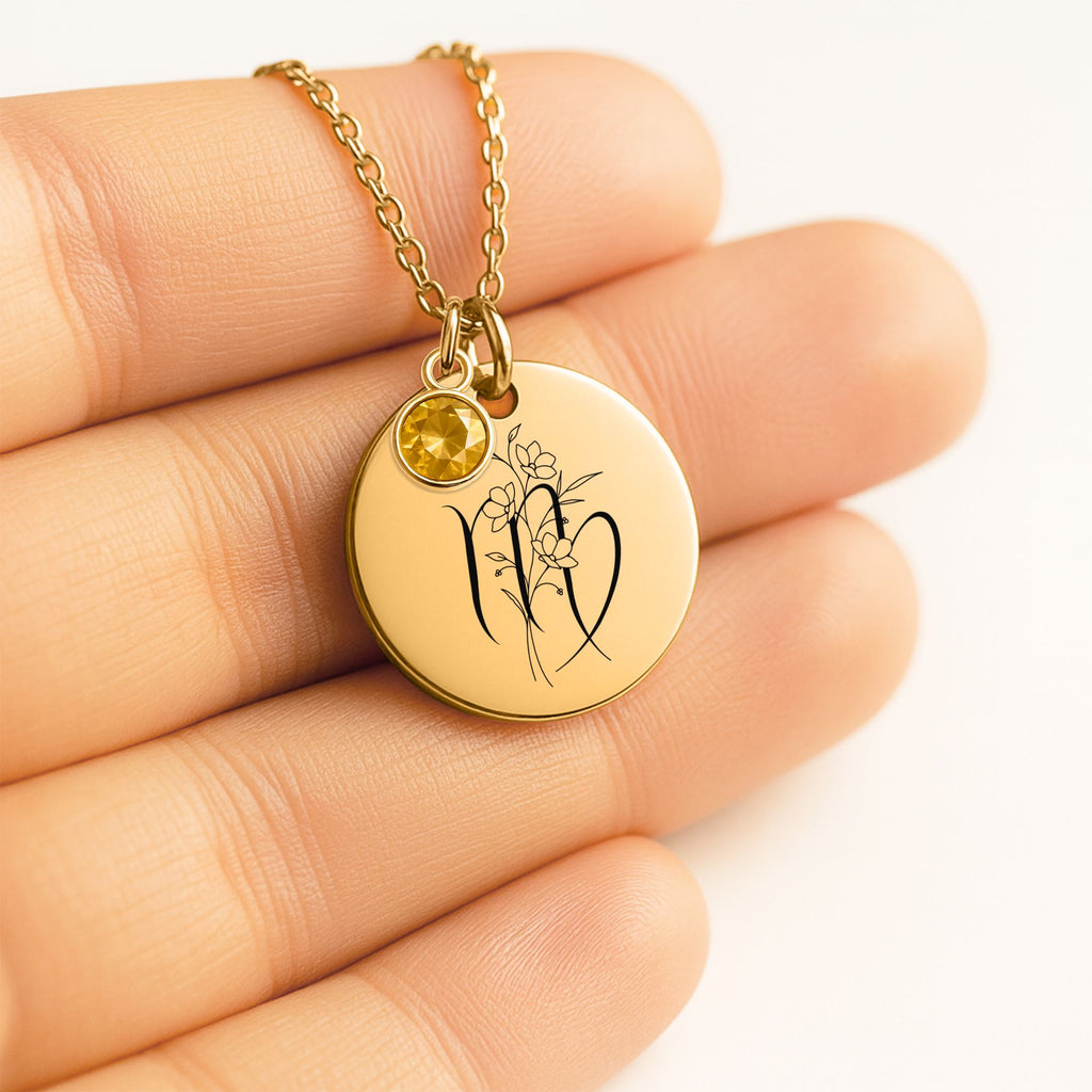 Scorpio & Birthstone Charm Necklace