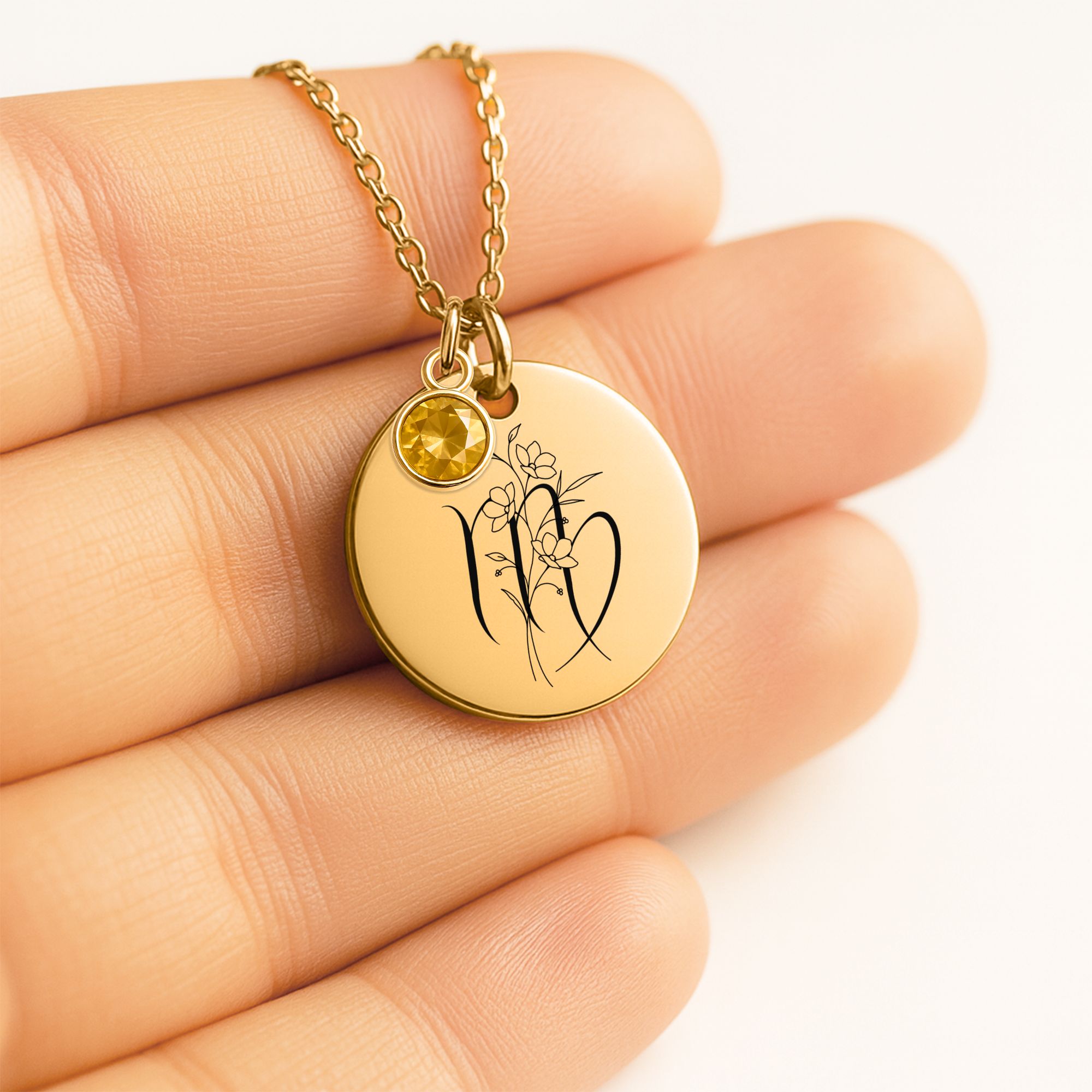 Scorpio & Birthstone Charm Necklace