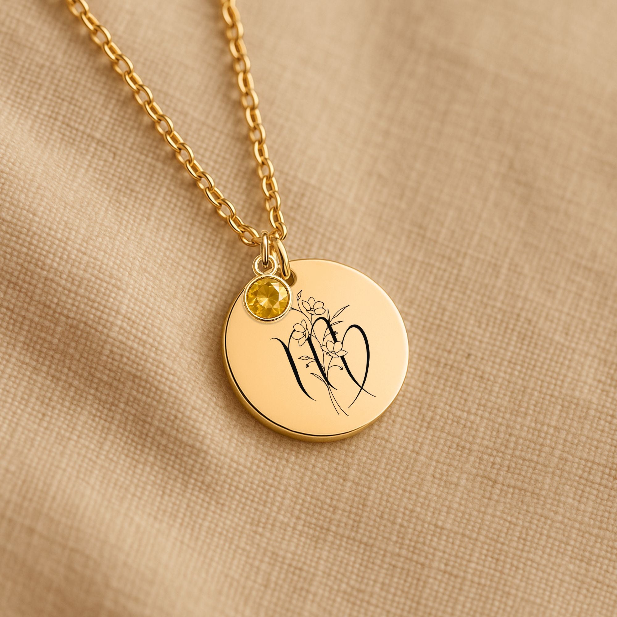 Scorpio & Birthstone Charm Necklace