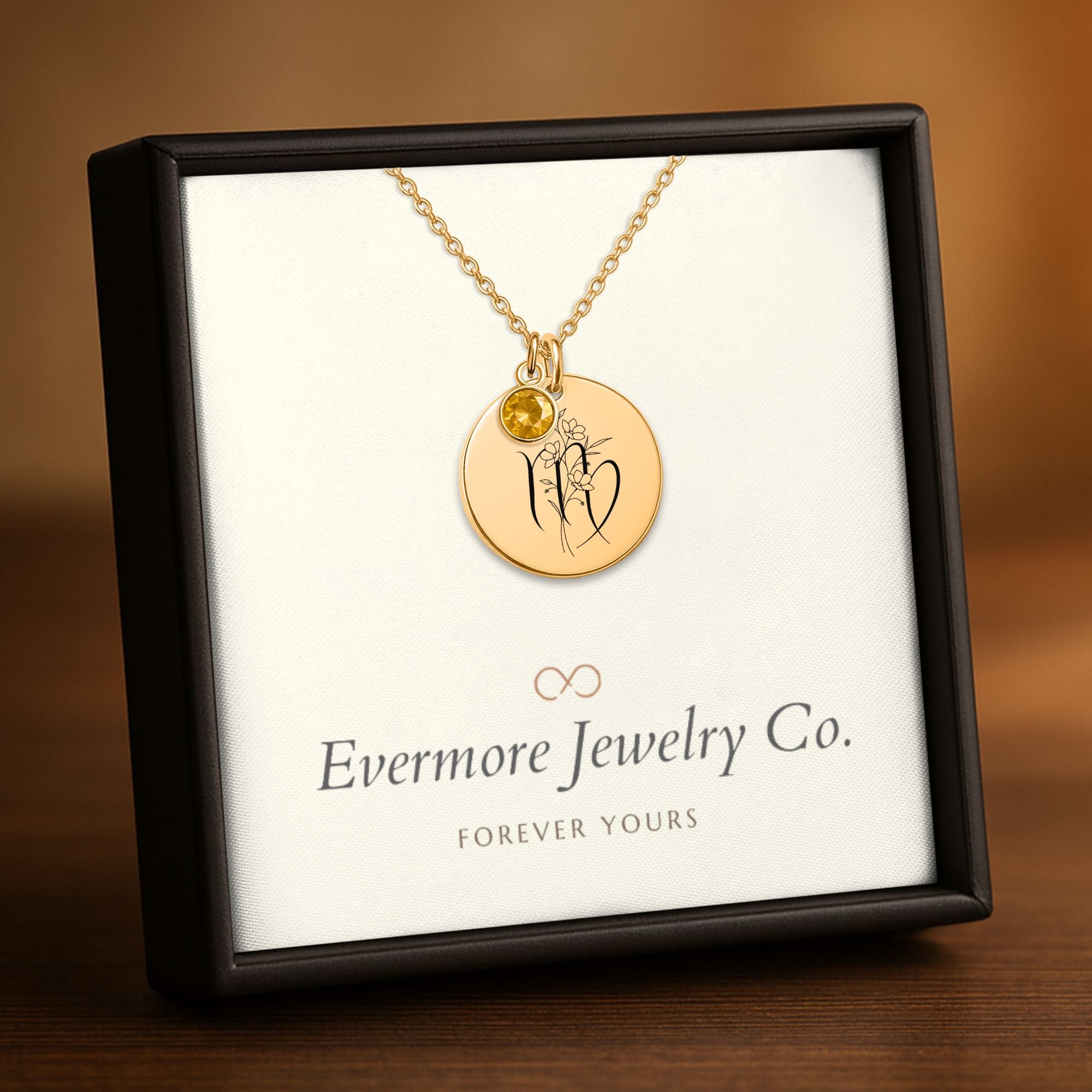 Scorpio & Birthstone Charm Necklace