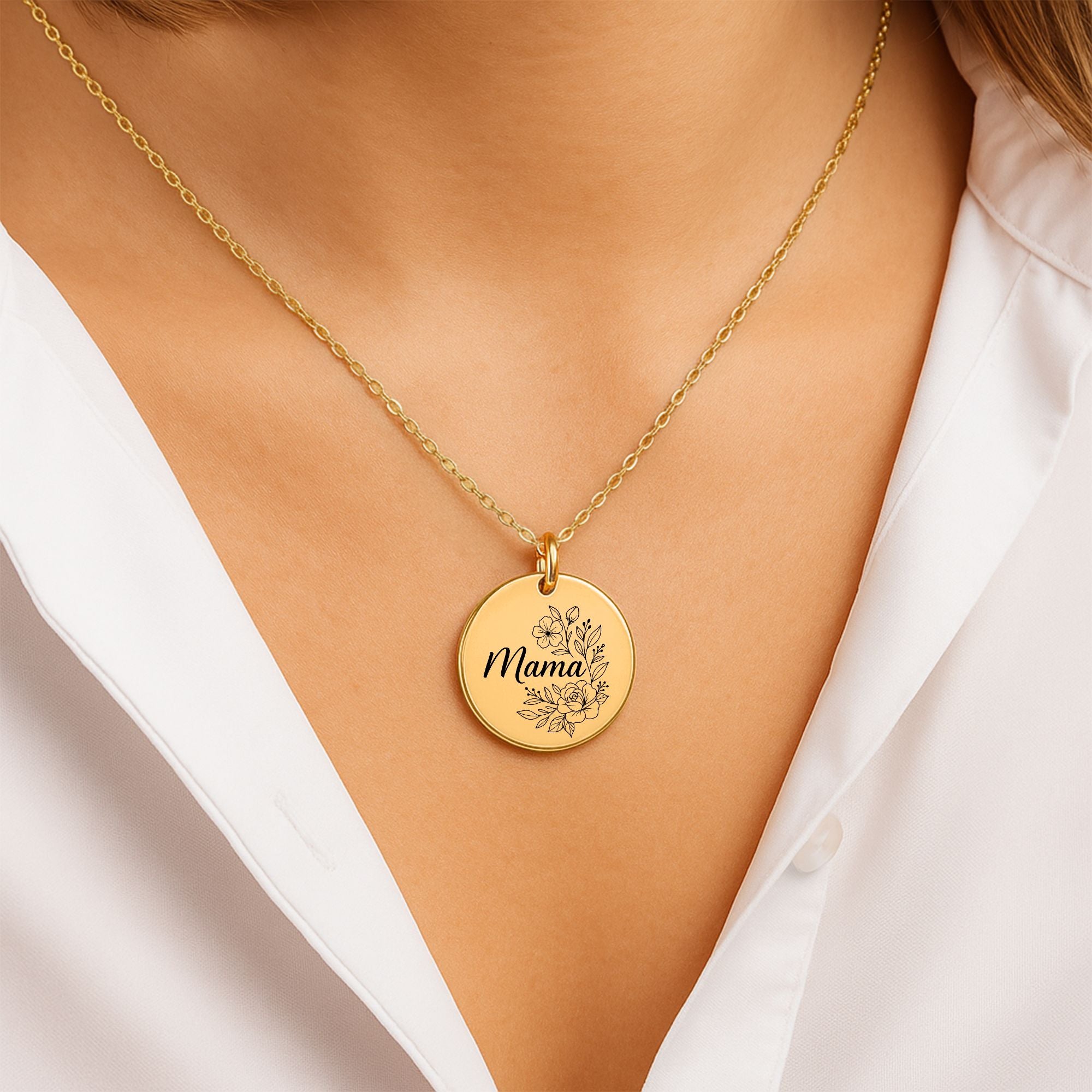 "Mama" Coin Necklace